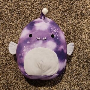 Squishmallow Purple Galaxy Angler Fish Plush Pillow - Cute Soft Decor